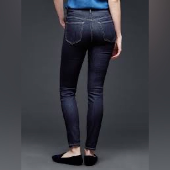 Gap High Rise True Skinny Jeans Dark Wash - Picture 2 of 5